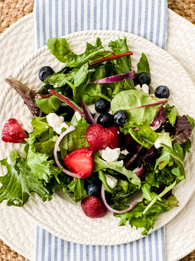 The Most Delicious Red, White, and Blue Berry Salad