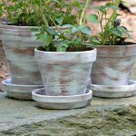 Dry Brush Painted Flower Pots