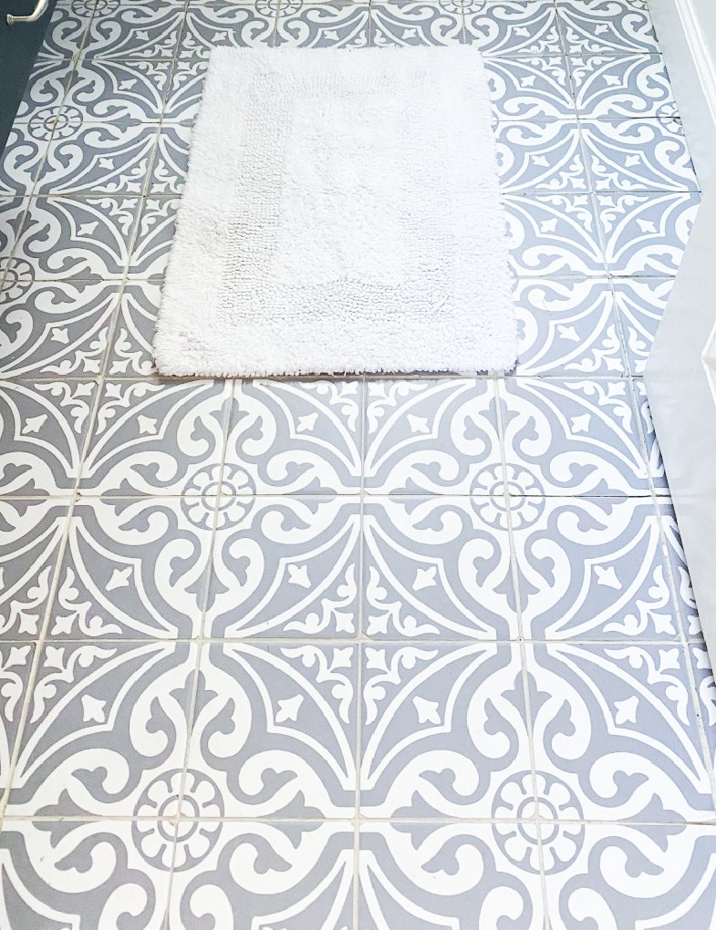 How to Update Your Floor with Tile Stickers - My Family Thyme