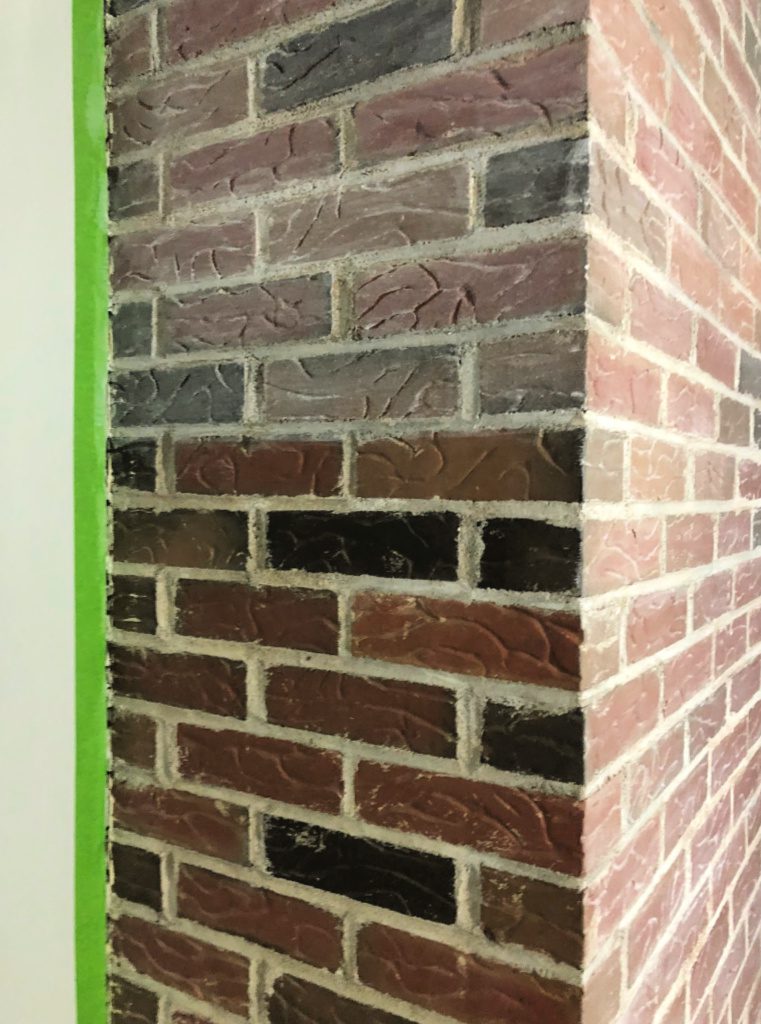 whitewashing brown brick