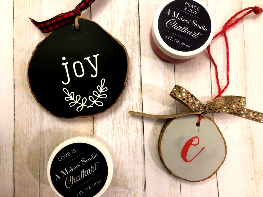 DIY Wood Slice Christmas Ornaments