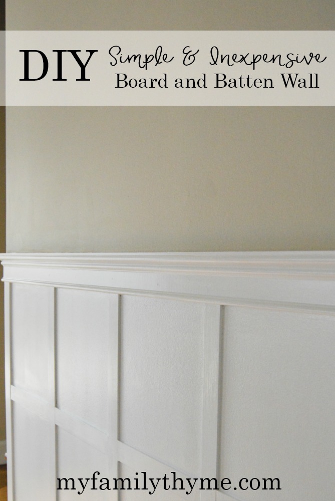 Simple and Inexpensive DIY Board and Batten Wall - My Family Thyme