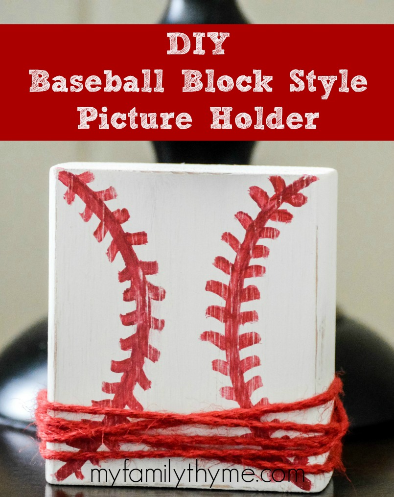 DIY Baseball Block Style Picture Holder - My Family Thyme