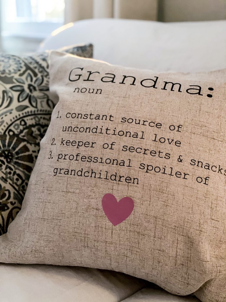 Grandma Gift, Grandchildren Picture Pillow, I Love My Grandma