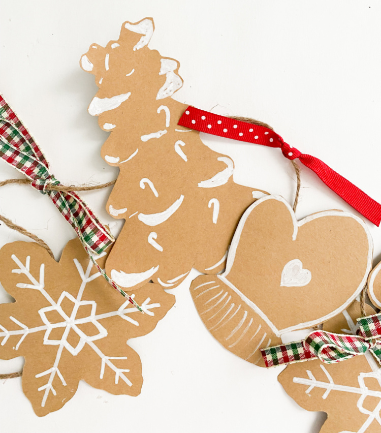 How to DIY a Cardboard Gingerbread Garland - My Family Thyme