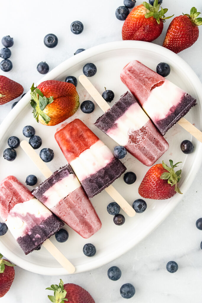 The Wooden Spoon Effect's red, white, and blue popsicles