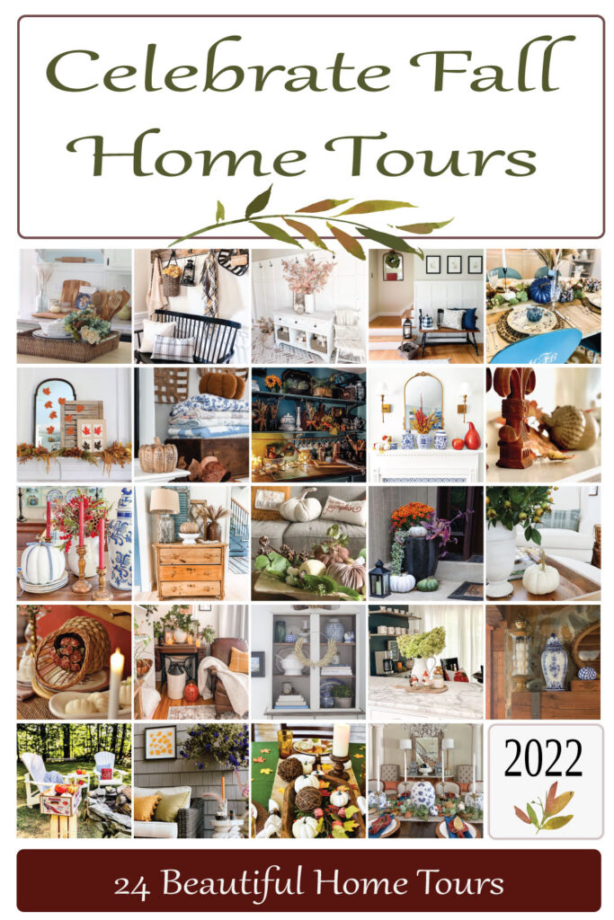 collage of 24 pictures of blogger fall homes