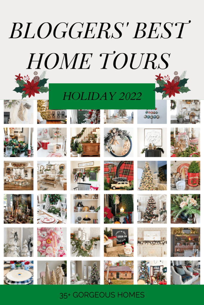 collage of 35 homes decorated for Christmas