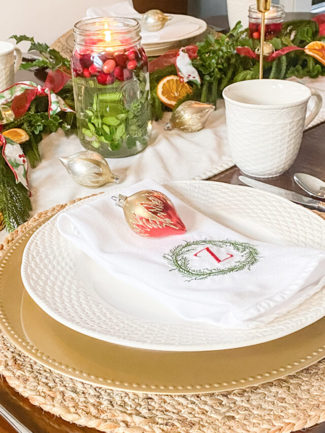 Decorate the Dining Room Table for Christmas - My Family Thyme