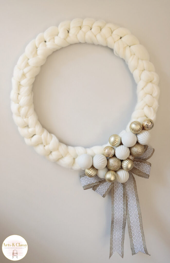 Diy arm knitted wreath