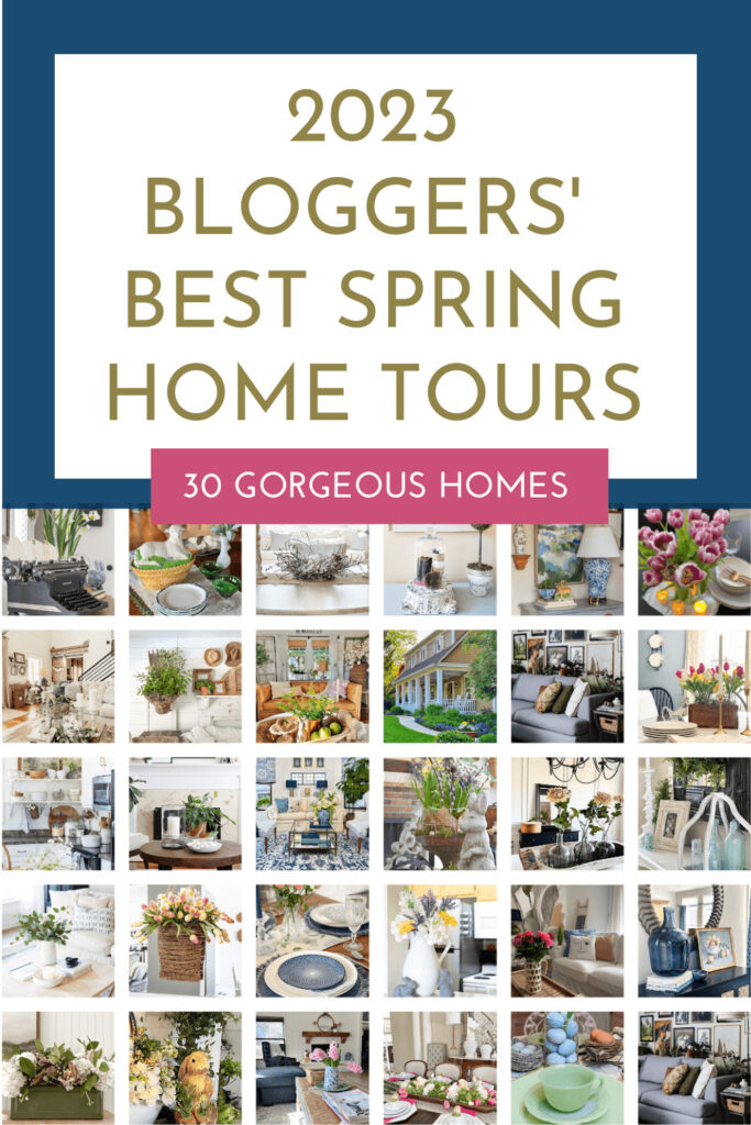 photo collage of bloggers' best spring home tours