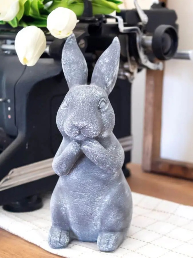 diy pottery barn dupe gray painted bunny