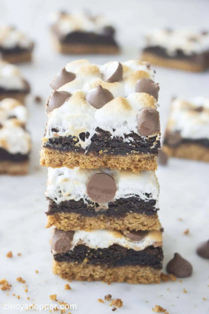 Close up of smores brownie